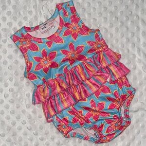 Pete and Lucy floral Baby Romper with Ruffles